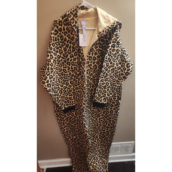 Savage X Fenty Forever Savage Hooded Jumpsuit Suga Beige Prowl Print Size 18/20 - Picture 2 of 10